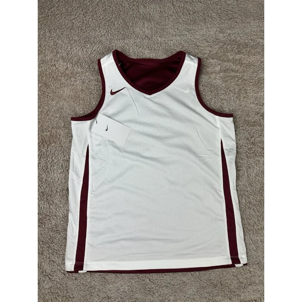 Nike Kids Reversible Basketball Jersey Maroon White DN5269-612 Size Large L NWT